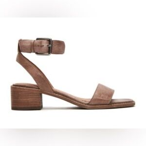 FRYE “Cindy” Ankle Strap Chunky Heel Leather Sandals